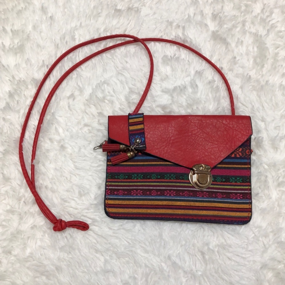 Handmade Boho Aztec Guatemalan Print Crossbody Bag - Picture 2 of 11